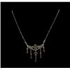 Image 2 : 2.55 ctw Sapphire and Diamond Necklace - 18KT White Gold