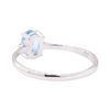 Image 3 : 0.52 ctw Blue Topaz and Diamond Ring - 14KT White Gold