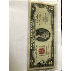 Rare 1963 STAR NOTE 2 Dollar Red Seal in High Grade