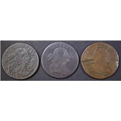 (3) 1806 LARGE CENTS LOW GRADE