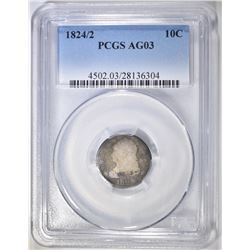 1824/2 BUST DIME PCGS AG-3