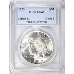 1923 PEACE DOLLAR PCGS MS 65
