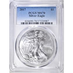 2017 AMERICAN SILVER EAGLE PCGS MS70