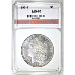 1883-S MORGAN DOLLAR, AGP CH BU