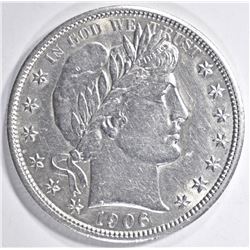 1906 BARBER HALF DOLLAR, CH BU