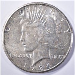 1924-S PEACE DOLLAR, CH BU