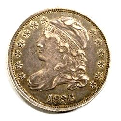 1836 CAPPED BUST DIME XF