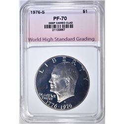 1976-S CLAD IKE DOLLAR, WHSG PERFECT GEM PF DCAM