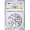 Image 1 : 2012 AMERICAN SILVER EAGLE, OBCS PERFECT GEM BU