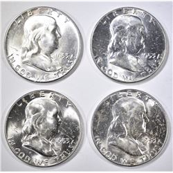 4-1953 FRANKLIN HALF DOLLARS, CH BU