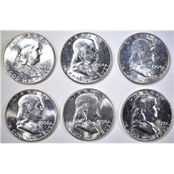 6-BU FRANKLIN HALF DOLLARS: