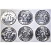Image 2 : 6-BU FRANKLIN HALF DOLLARS: