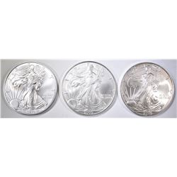 2005, 06 & 2014 BU AMERICAN SILVER EAGLES