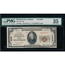 1929 $20 Hartford City National Bank Note PMG 35