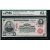 Image 1 : 1902 $5 Red Seal Pittsburgh National Bank Note PMG 63EPQ