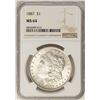 Image 1 : 1887 $1 Morgan Silver Dollar Coin NGC MS64