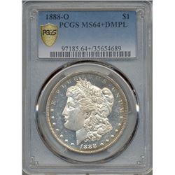 1888-O $1 Morgan Silver Dollar Coin PCGS MS64+ DMPL
