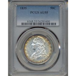 1835 Capped Bust Half Dollar PCGS AU55