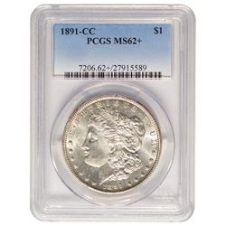 1891-CC $1 Morgan Silver Dollar Coin PCGS MS62+