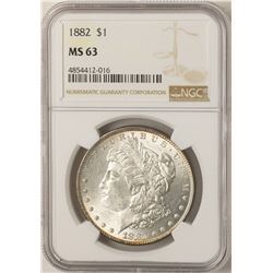 1882 $1 Morgan Silver Dollar Coin NGC MS63