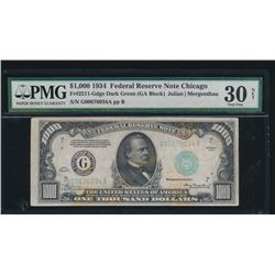 1934 $1000 Chicago Federal Reserve Note PMG 30NET