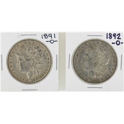 Lot of 1891-O & 1892-O $1 Morgan Silver Dollar Coins