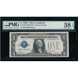 1928C $1 Silver Certificate PMG 58EPQ
