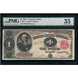 1891 $1 Treasury Note PMG 35