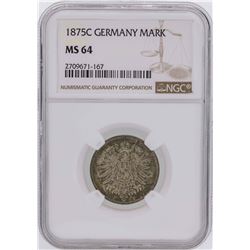 1875C Germany 1 Mark Coin NGC MS64