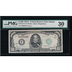 1934A $1000 Atlanta Federal Reserve Note PMG 30
