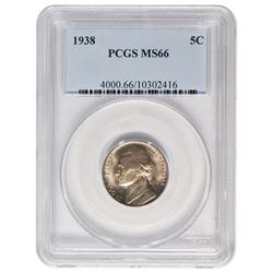 1938 Jefferson Nickel Coin PCGS MS66