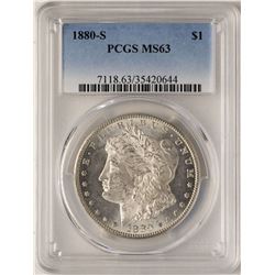 1880-S $1 Morgan Silver Dollar Coin PCGS MS63