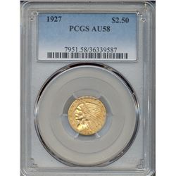 1927 $2.5 Indian Head Quarter Eagle Gold Coin PCGS AU58