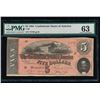 Image 1 : 1864 $5 Confederate States of America Note PMG 63
