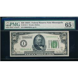 1928A $50 Minneapolis Federal Reserve Note PMG 65EPQ