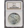 Image 1 : 1925 $1 Peace Silver Dollar Coin NGC MS64