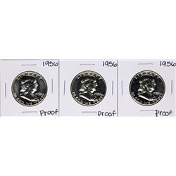 Lot of (3) 1956 Proof Franklin Half Dollar Coins