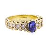 Image 1 : 2.10 ctw Blue Sapphire And Diamond Ring - 18KT Yellow Gold