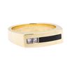 Image 1 : 0.16 ctw Diamond and Black Onyx Ring - 14KT Yellow Gold