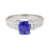Image 2 : 2.13 ctw Sapphire and Diamond Ring - 18KT White Gold
