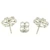 Image 3 : 14K White Gold 1.0 ctw Diamond & Sapphire Open Flower Design Stud Earrings