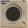 Image 1 : Very Nice 1905 Canada Large Cent in a Old Holder