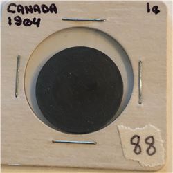 Very Nice 1904 Canada Large Cent in a Old Holder