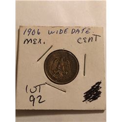 Rare 1906 Mexico Wide Date Cent