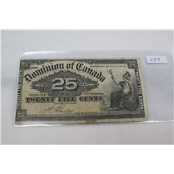 Dominion of Canada Twenty-Five Cent Shinplaster