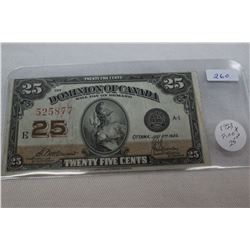 Dominion of Canada Twenty-Five Cent Shinplaster