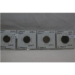 Lot of 4 German Coins