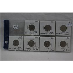 Canada Five Cent Coins (7) - All with Errors