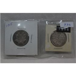 Canada Twenty-five Cent Coins (2)