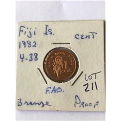 1982 Fiji Penny in PROOF Grade